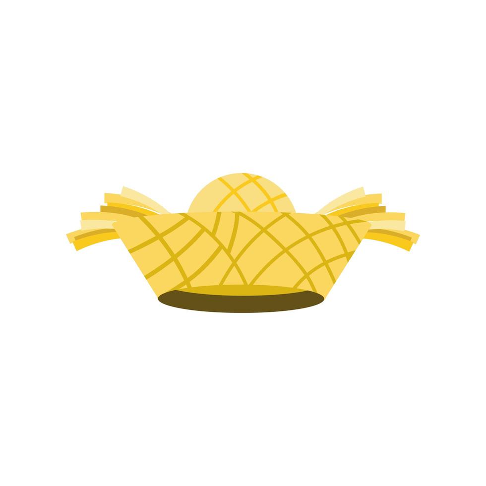 wicker hat rustic vector