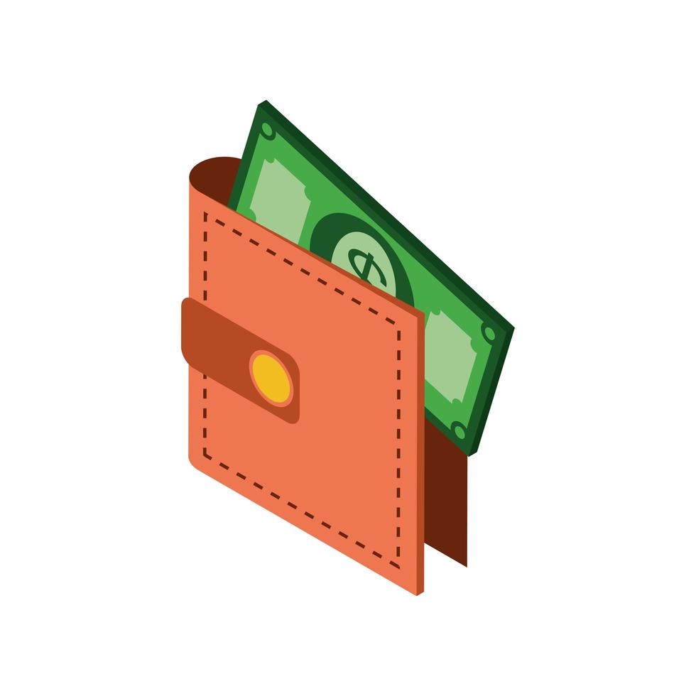 wallet money isometric vector