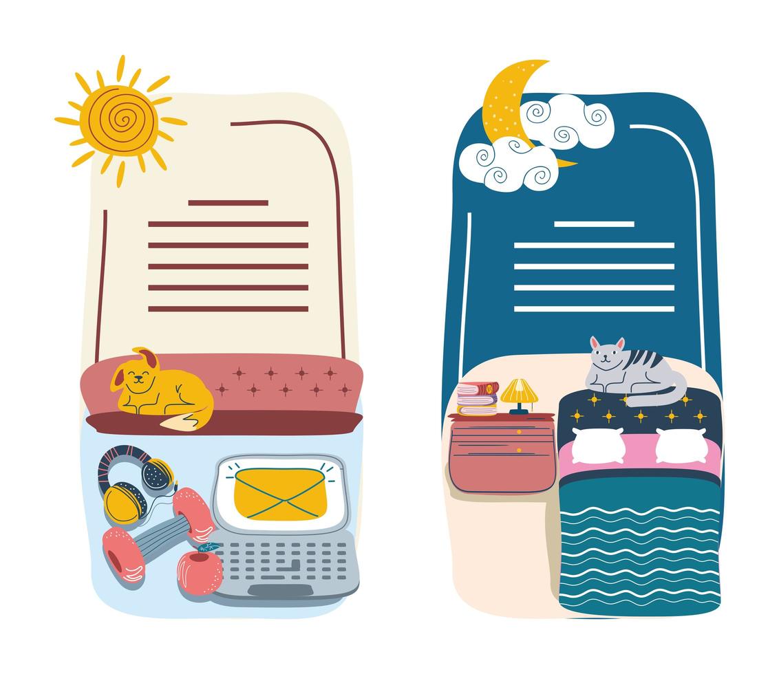 daily activities cartoon vector