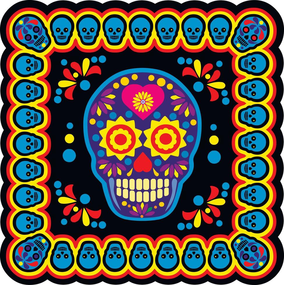 santa muerte, día de los muertos, calavera de azúcar mexicana, camisetas de diseño vintage grunge vector