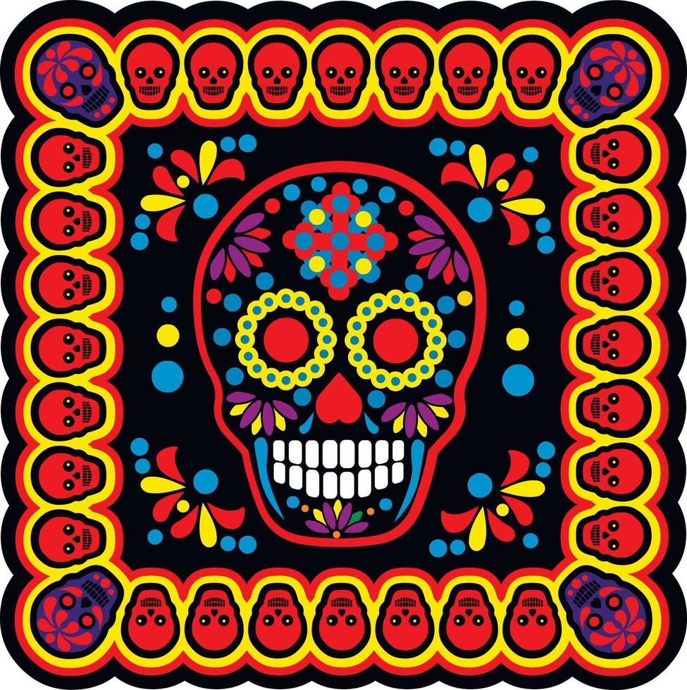 santa muerte, día de los muertos, calavera de azúcar mexicana, camisetas de diseño vintage grunge vector