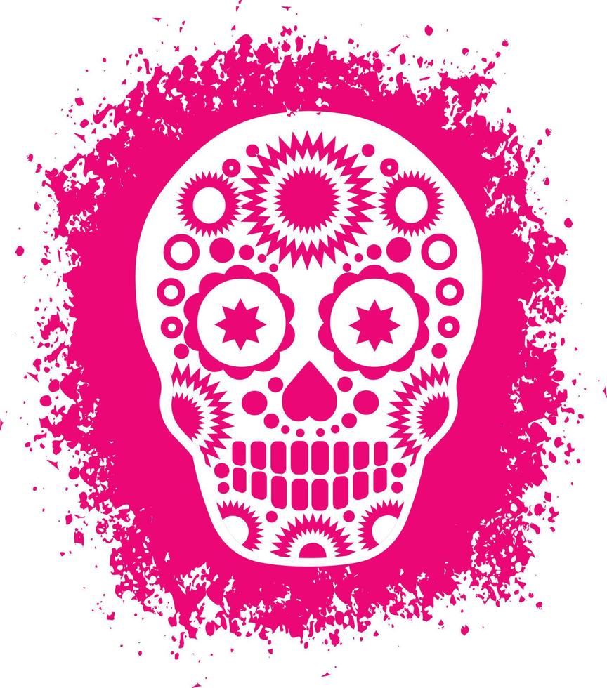 Holy Death, Day of the Dead, mexican sugar skull, grunge vintage design t shirts vector