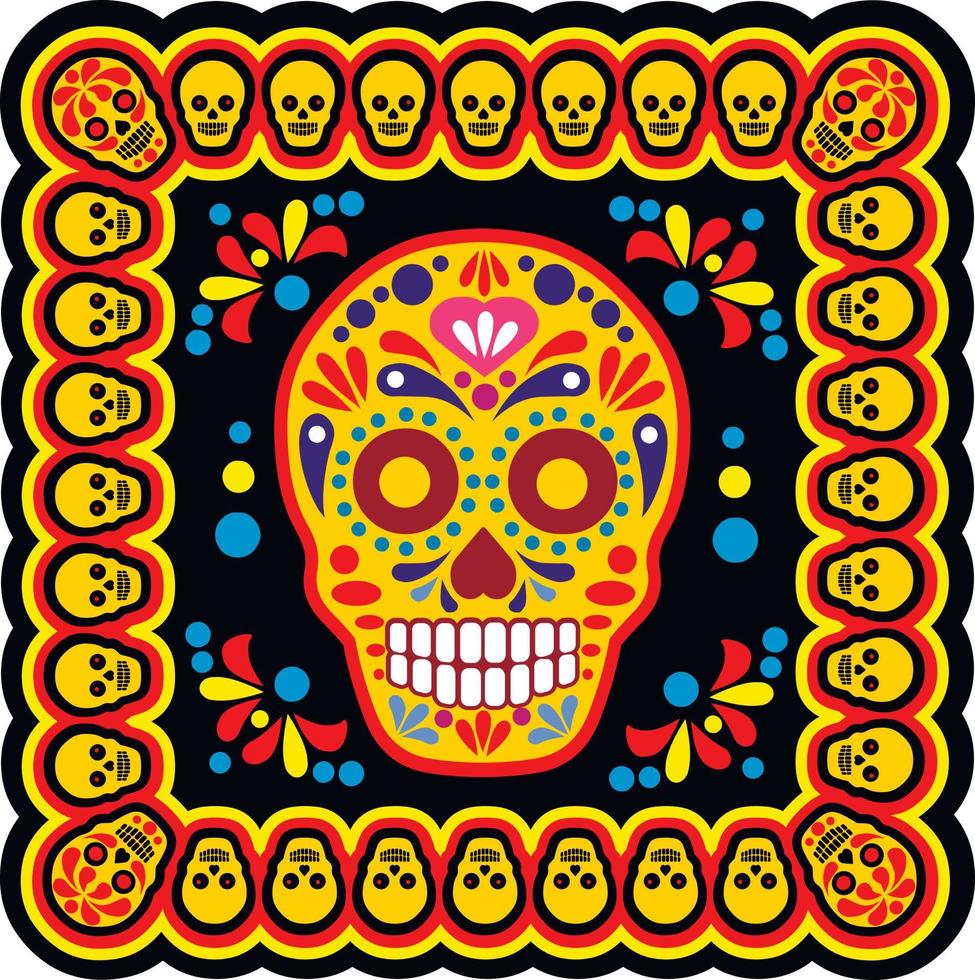 santa muerte, día de los muertos, calavera de azúcar mexicana, camisetas de diseño vintage grunge vector