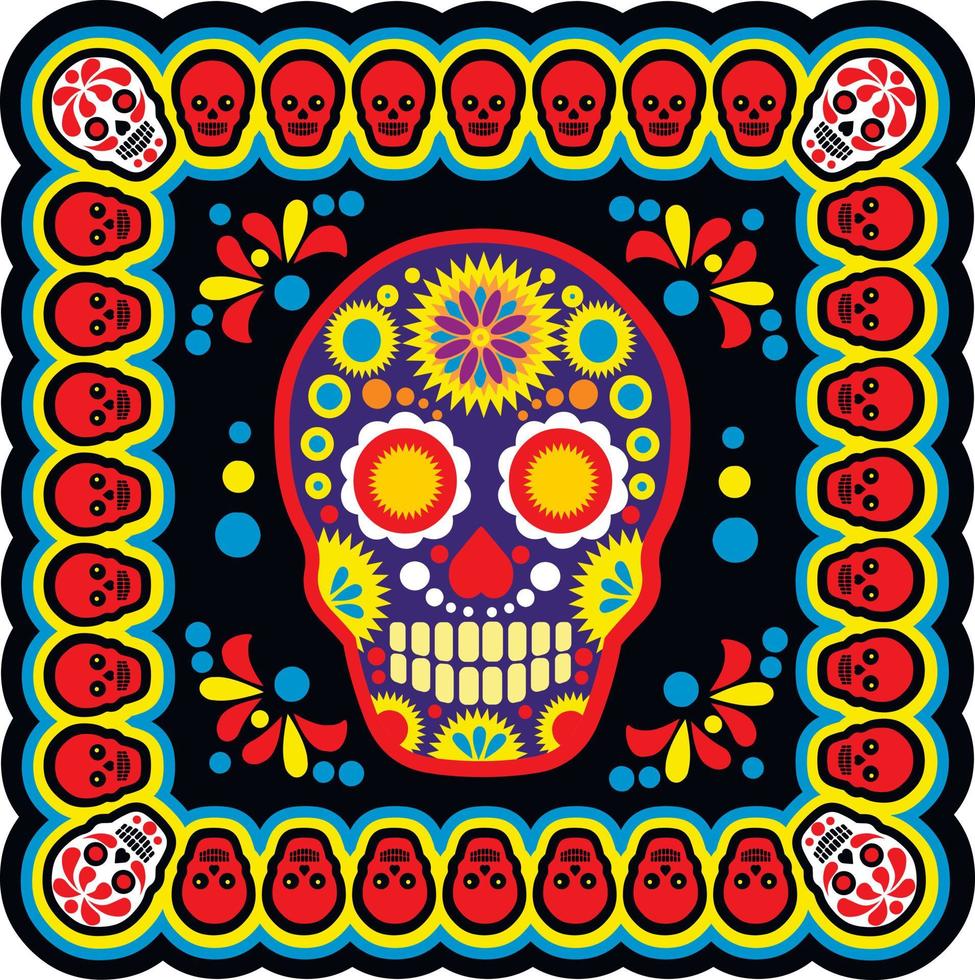 santa muerte, día de los muertos, calavera de azúcar mexicana, camisetas de diseño vintage grunge vector