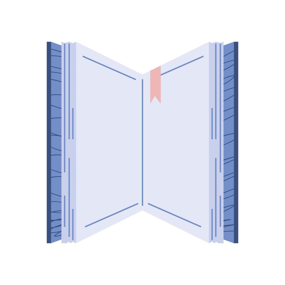 libro abierto marcador aprender estudiar icono de dibujos animados estilo aislado vector