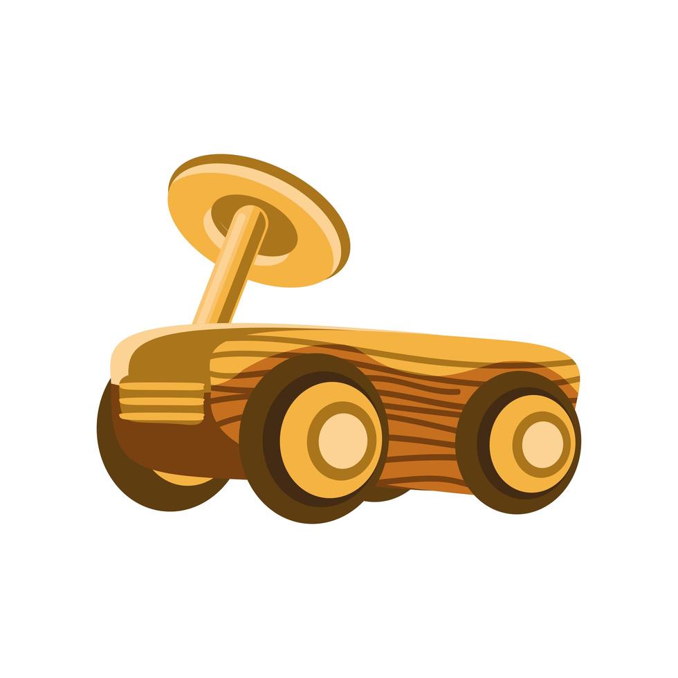 wood car toy vector