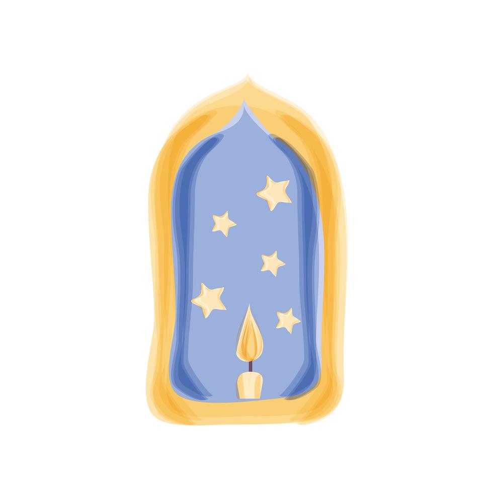 window candle stars vector