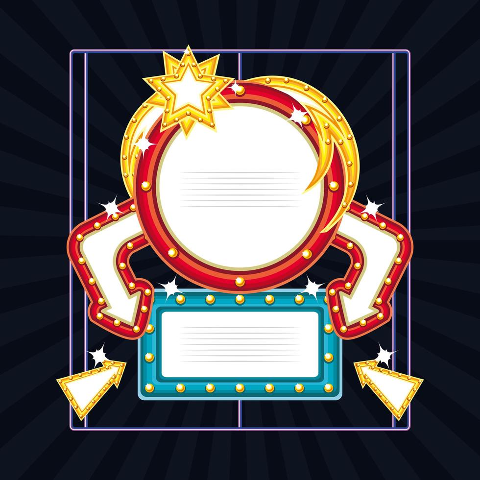 marquee frames glowing vector