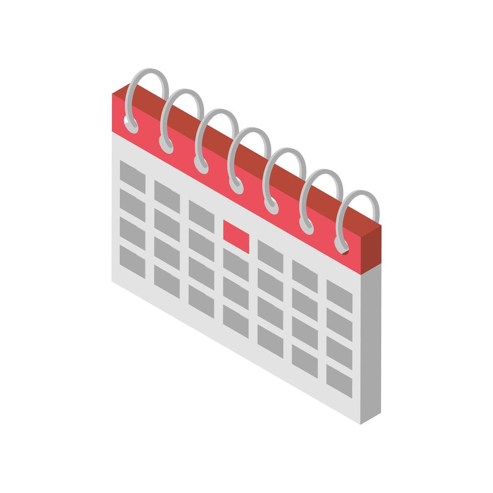 tax day, calendar page reminder payment icon isometric style vector