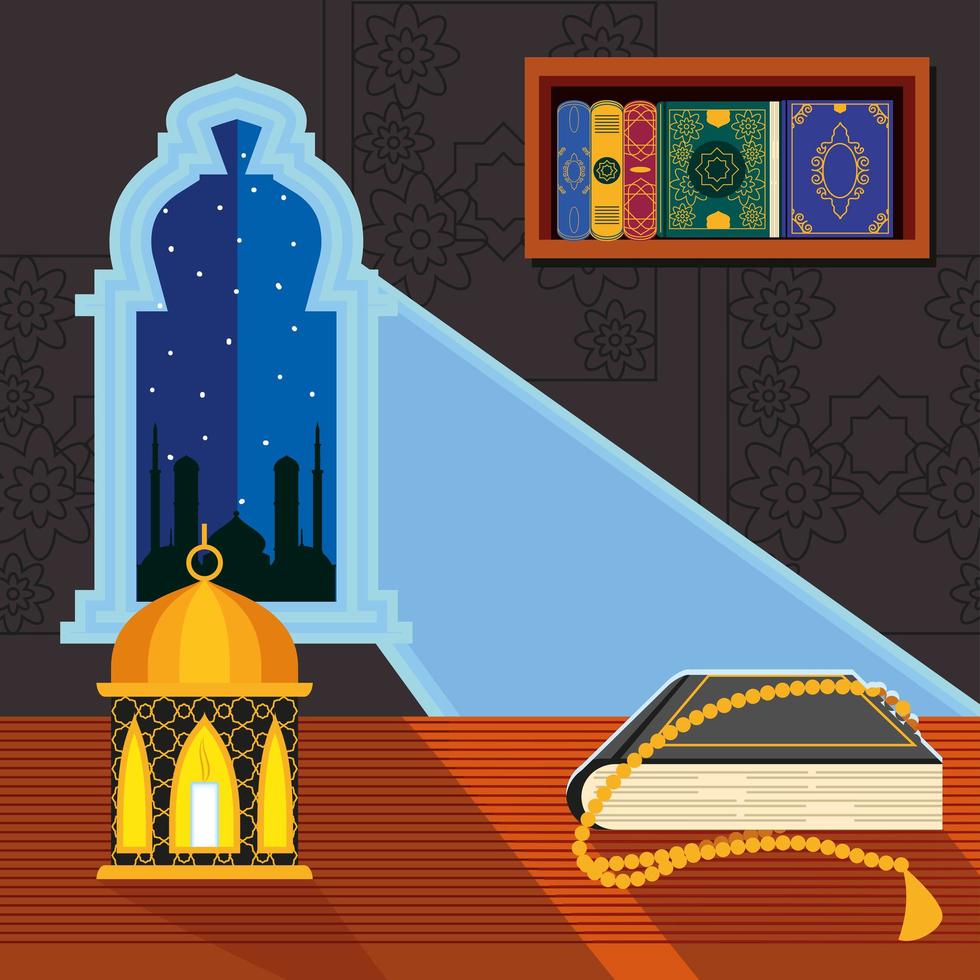 quran lantern islamic vector