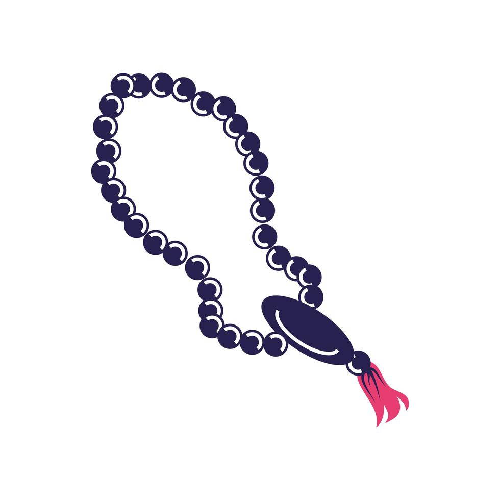 rosary religion spirituality cartoon isolated style vector