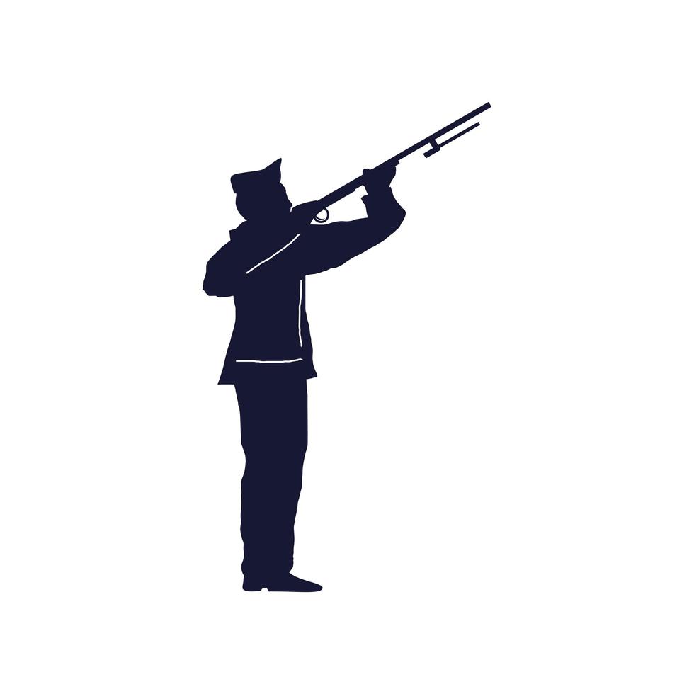 military with rifle vector
