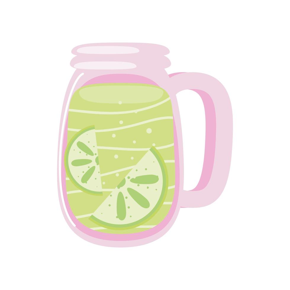 glass with lemonade vector