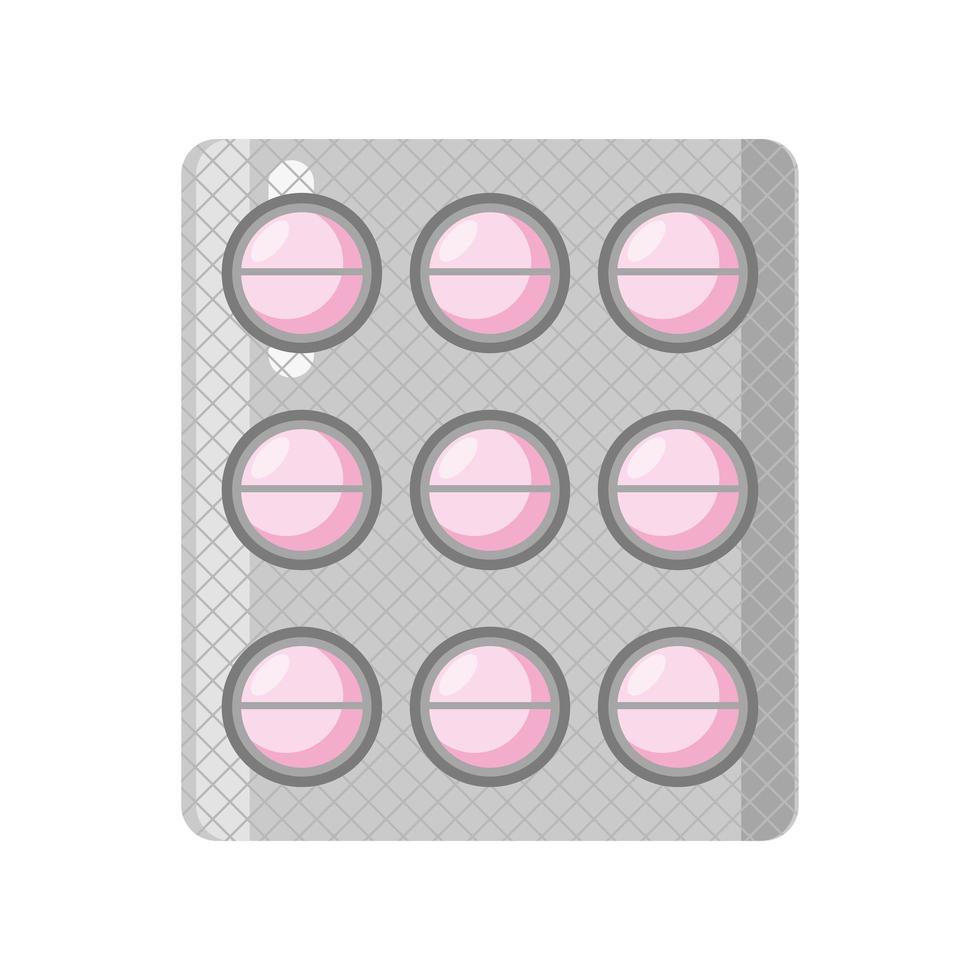 medical painkiller pack vector