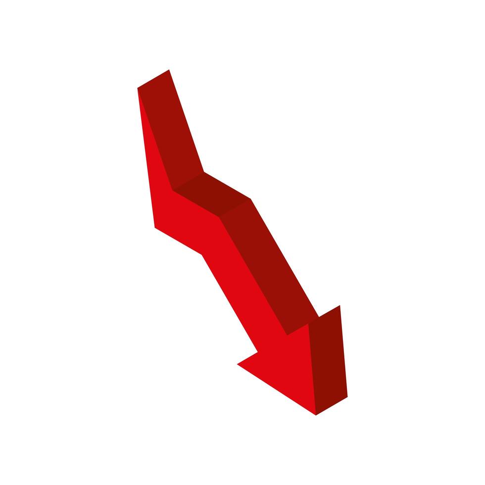 financial down arrow isometric vector