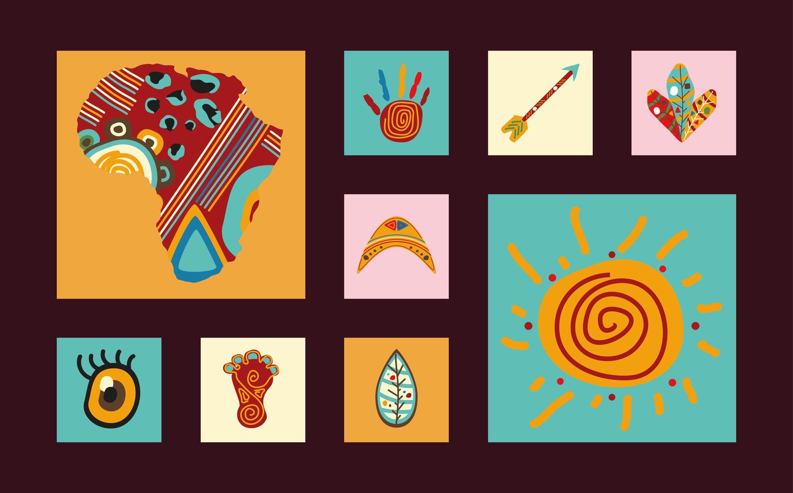 african art collection vector