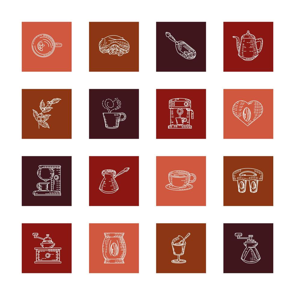 set coffee specialties vector