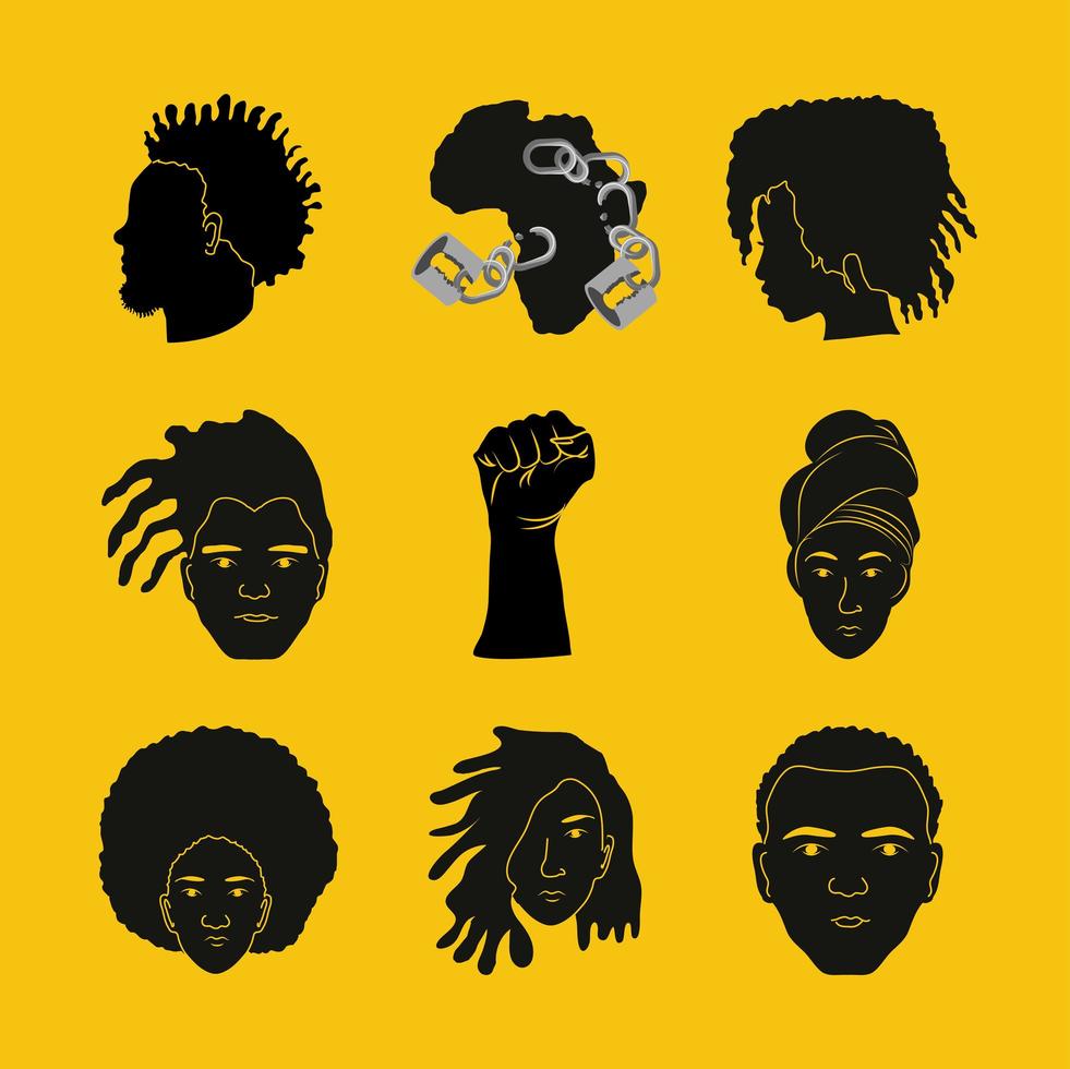 african people map vector