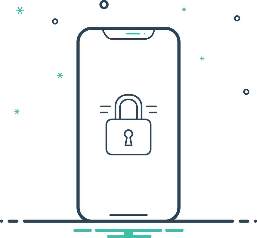 Mix icon for locked phone vector