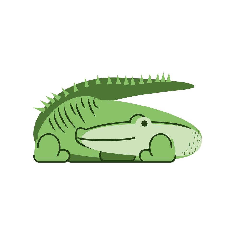 crocodile jungle animal in cartoon abstract design vector