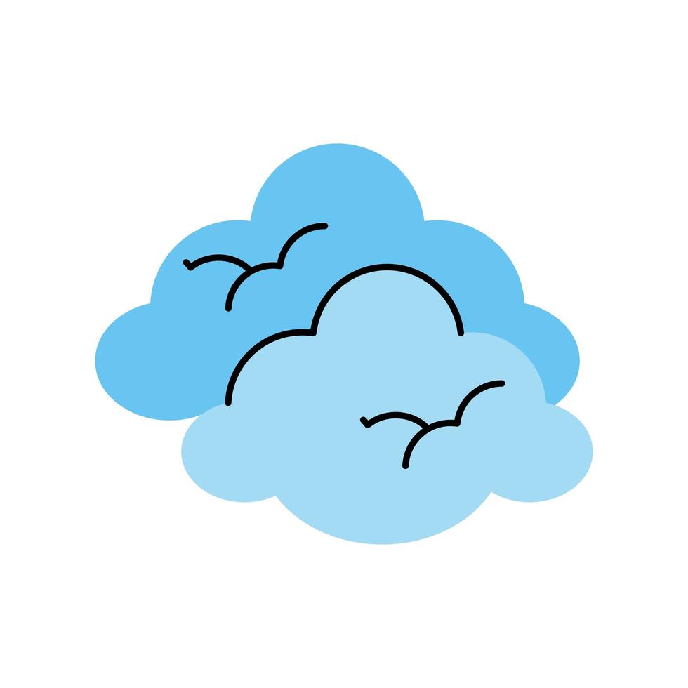 doodle clouds sky vector