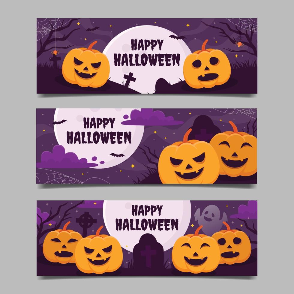 Halloween Banner Collection 3729315 Vector Art at Vecteezy