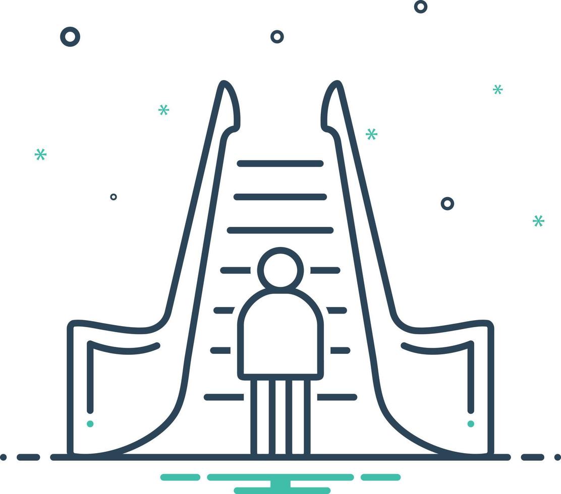 Mix icon for escalator vector