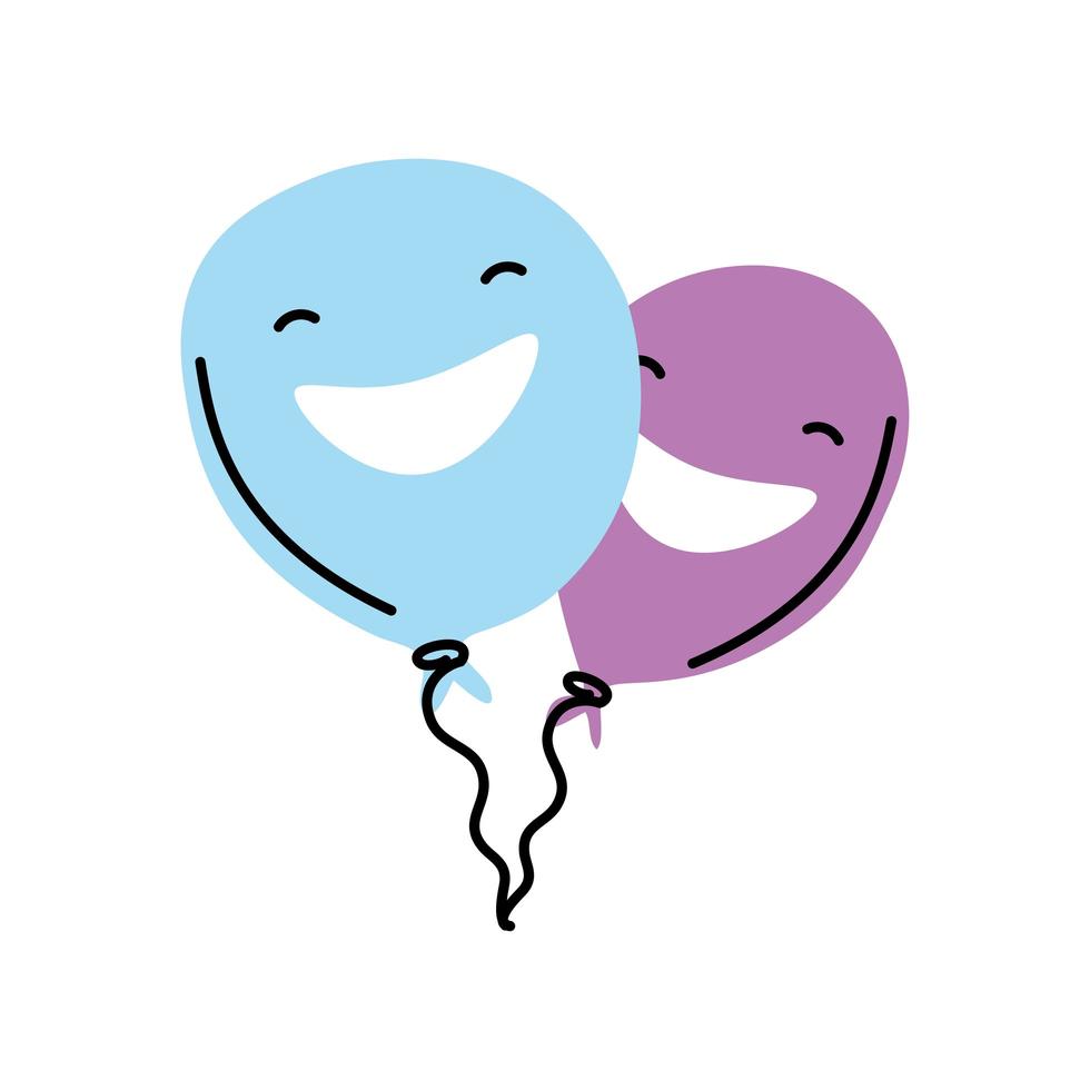 balloons shaped faces vector