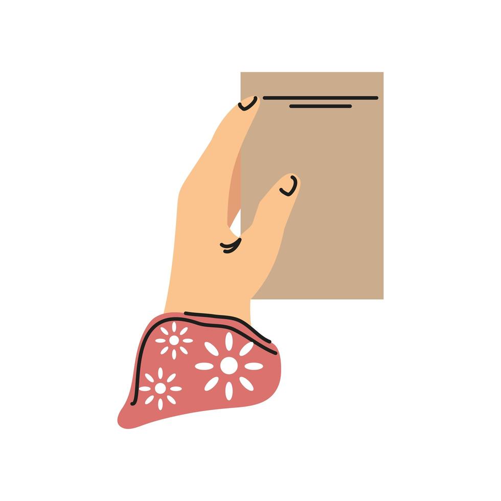 hand holds paper vector