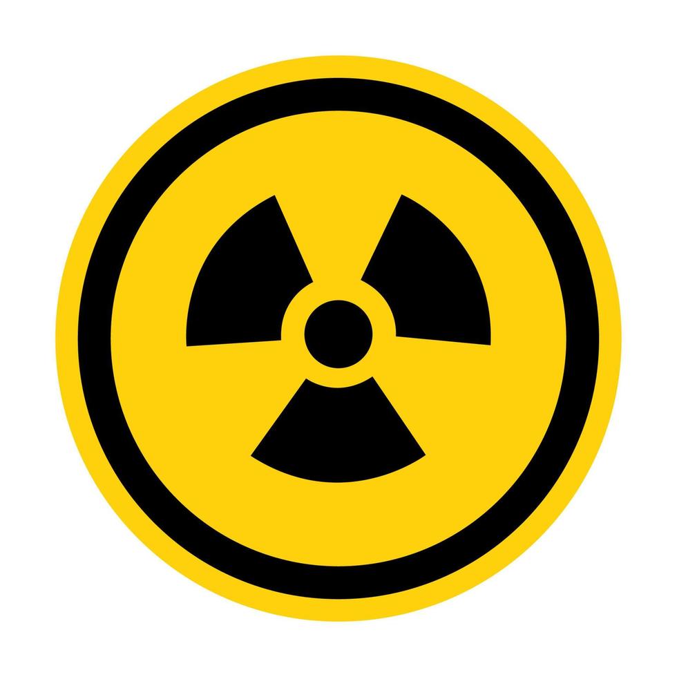 Signo de símbolo de peligro de radiación aislado sobre fondo blanco, ilustración vectorial vector