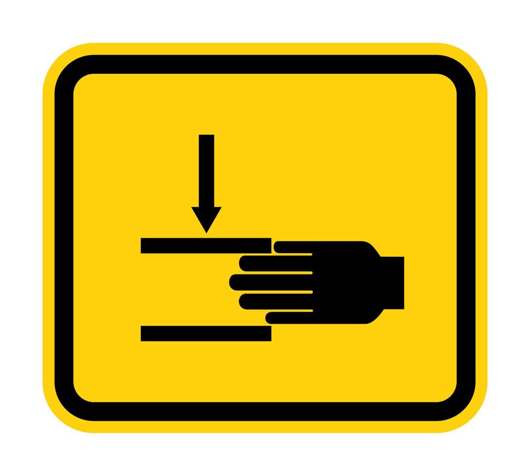 fuerza de aplastamiento de la mano desde arriba símbolo signo aislar sobre fondo blanco, ilustración vectorial vector