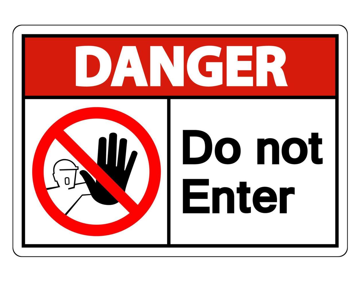 Danger Do Not Enter Symbol Sign on white background vector