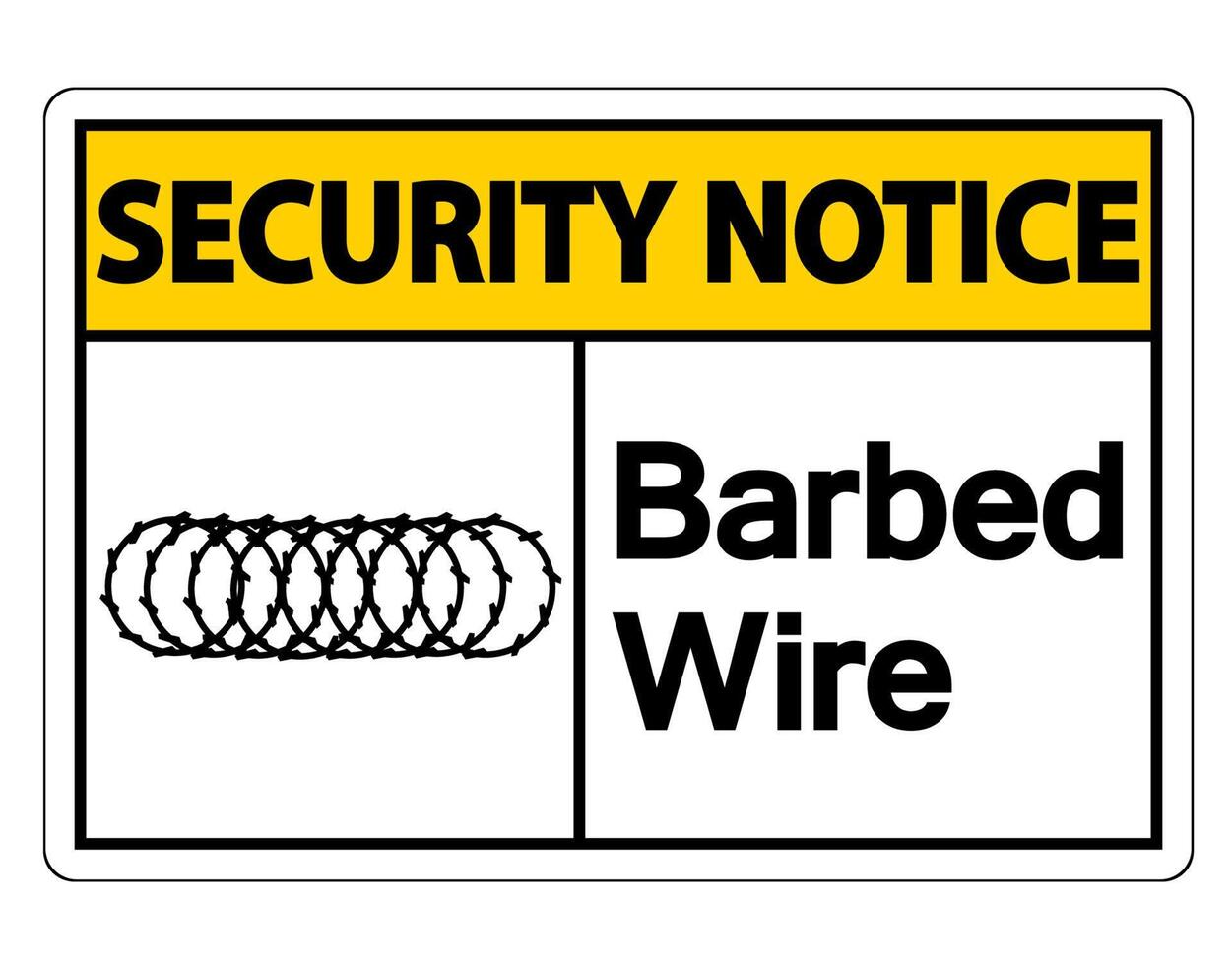 Security notice Barbed Wire Symbol Sign on white background vector