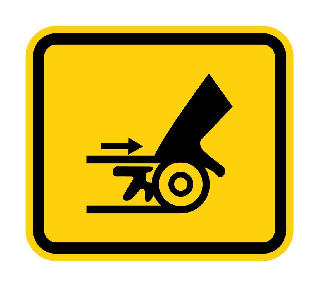 Beware Moving Machinery Symbol Sign Isolate On White Background,Vector Illustration vector