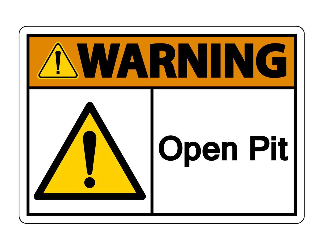 Warning Open Pit Symbol Sign on white background vector