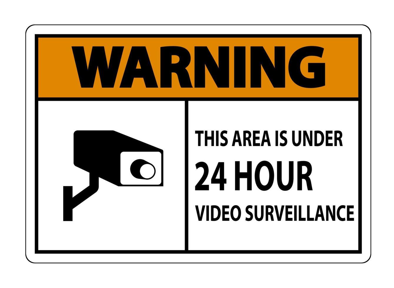 Warning this Area Is Under 24 hour Video Surveillance Symbol Sign Isolated on White Background,Vector Illustration vector