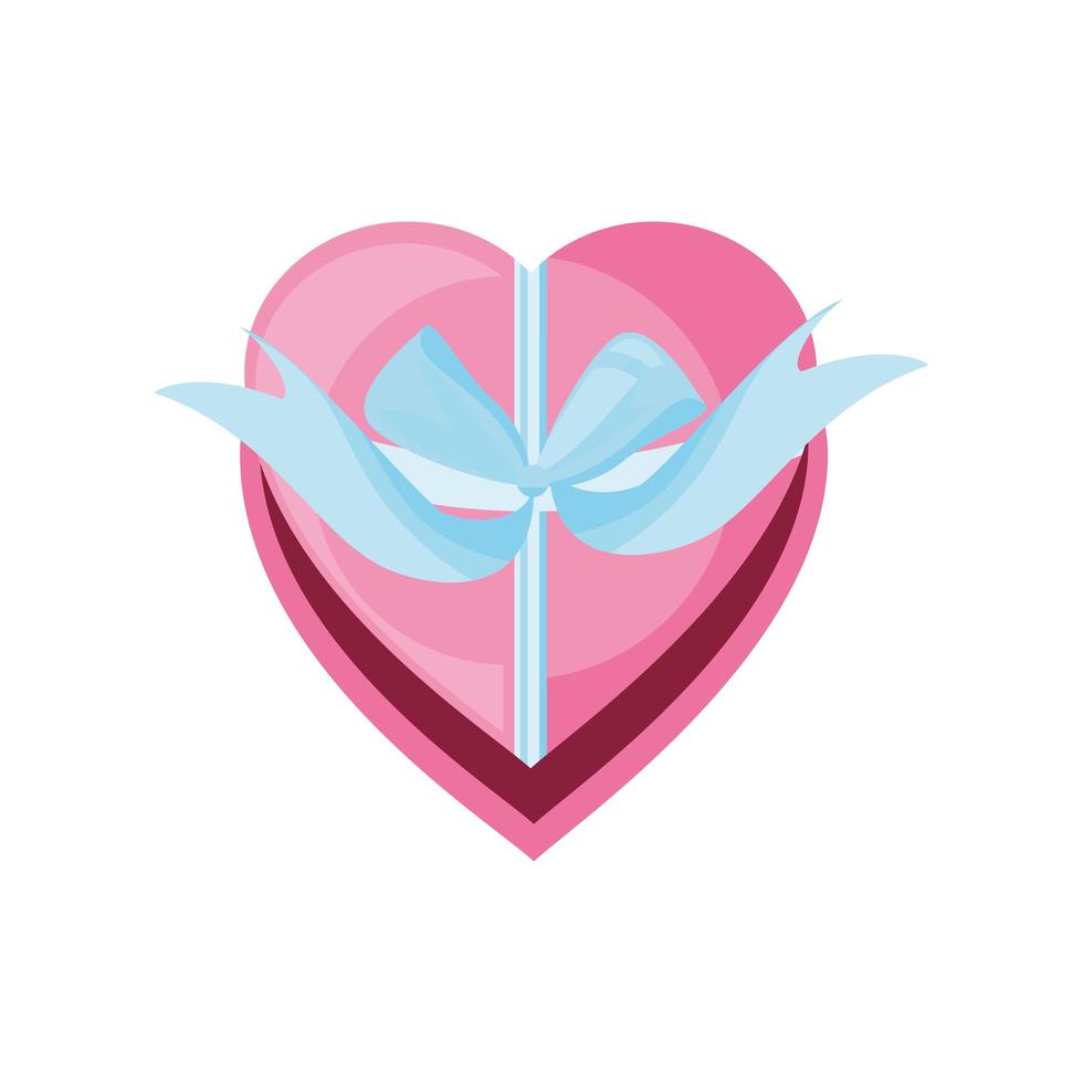 gift shaped heart vector