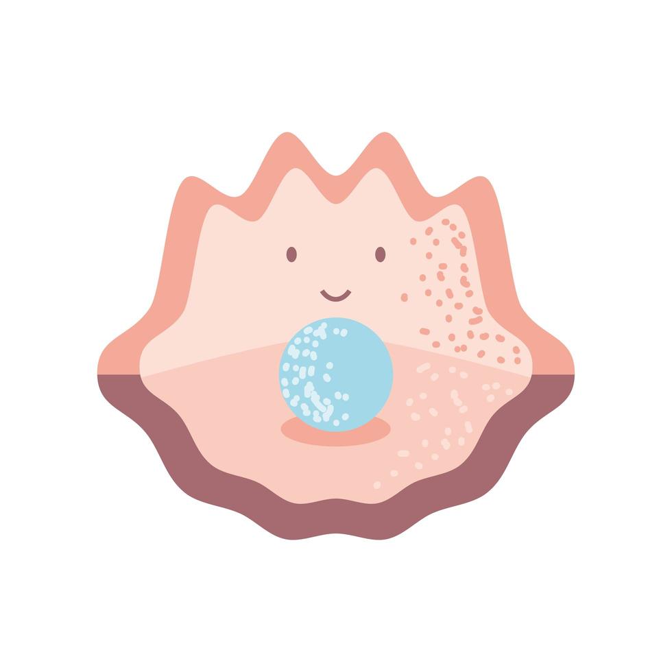 underwater world sea life seashell with a pearl vector