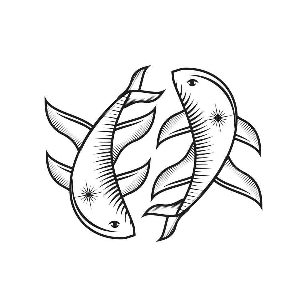 pisces astrology astronomy vector