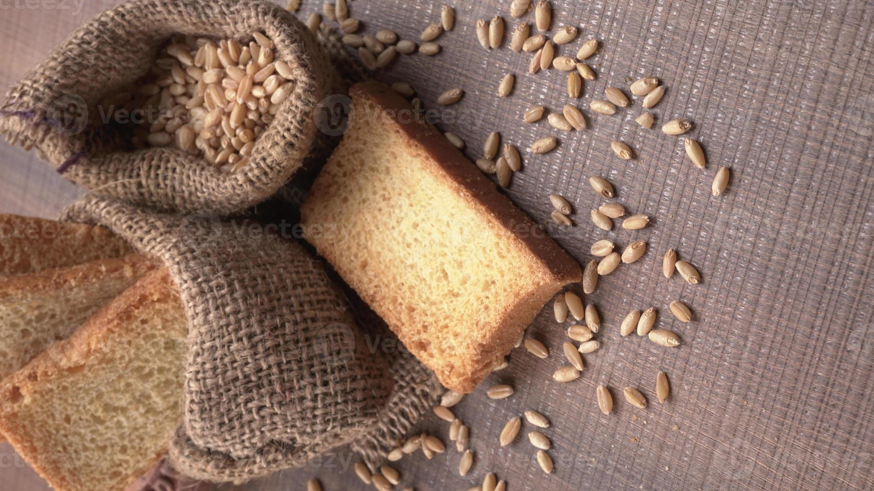 Crunchy Rusk or Toast for healthy life with wheat for breakfast. photo