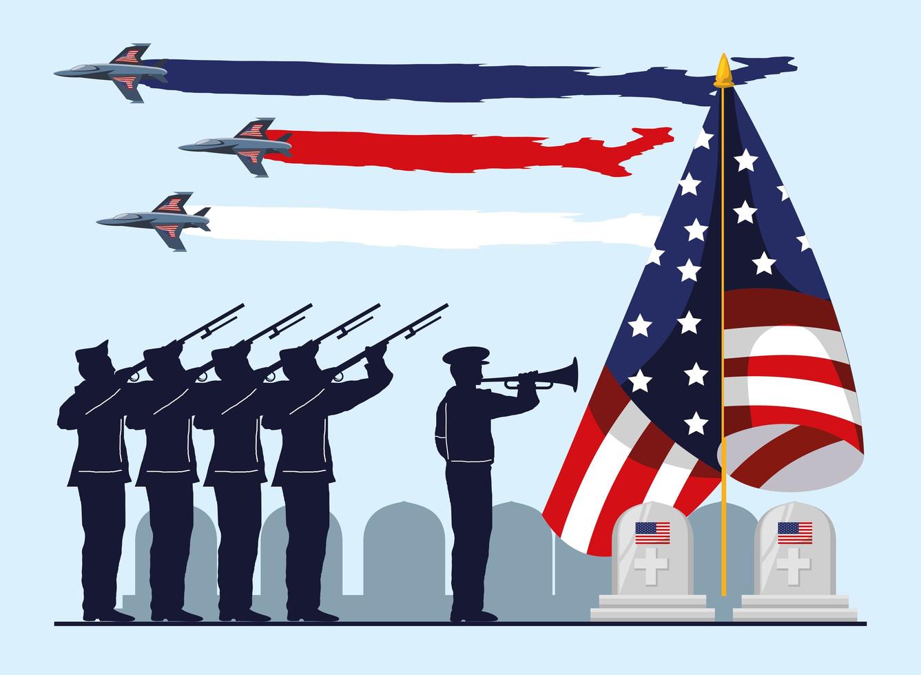 memorial day ceremony vector