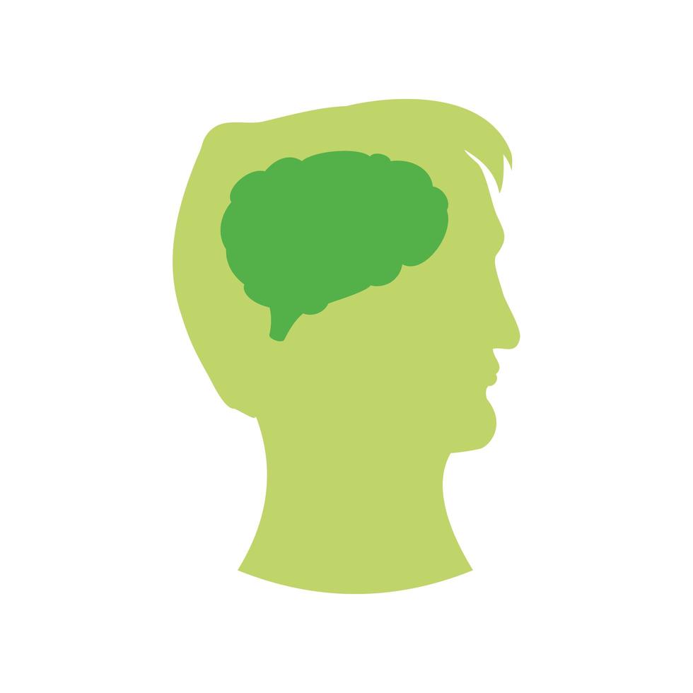 human profile brain vector