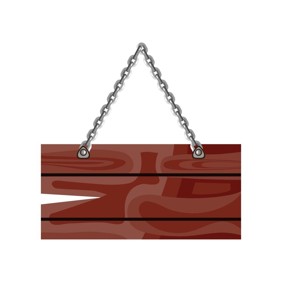 wooden sign chain vector