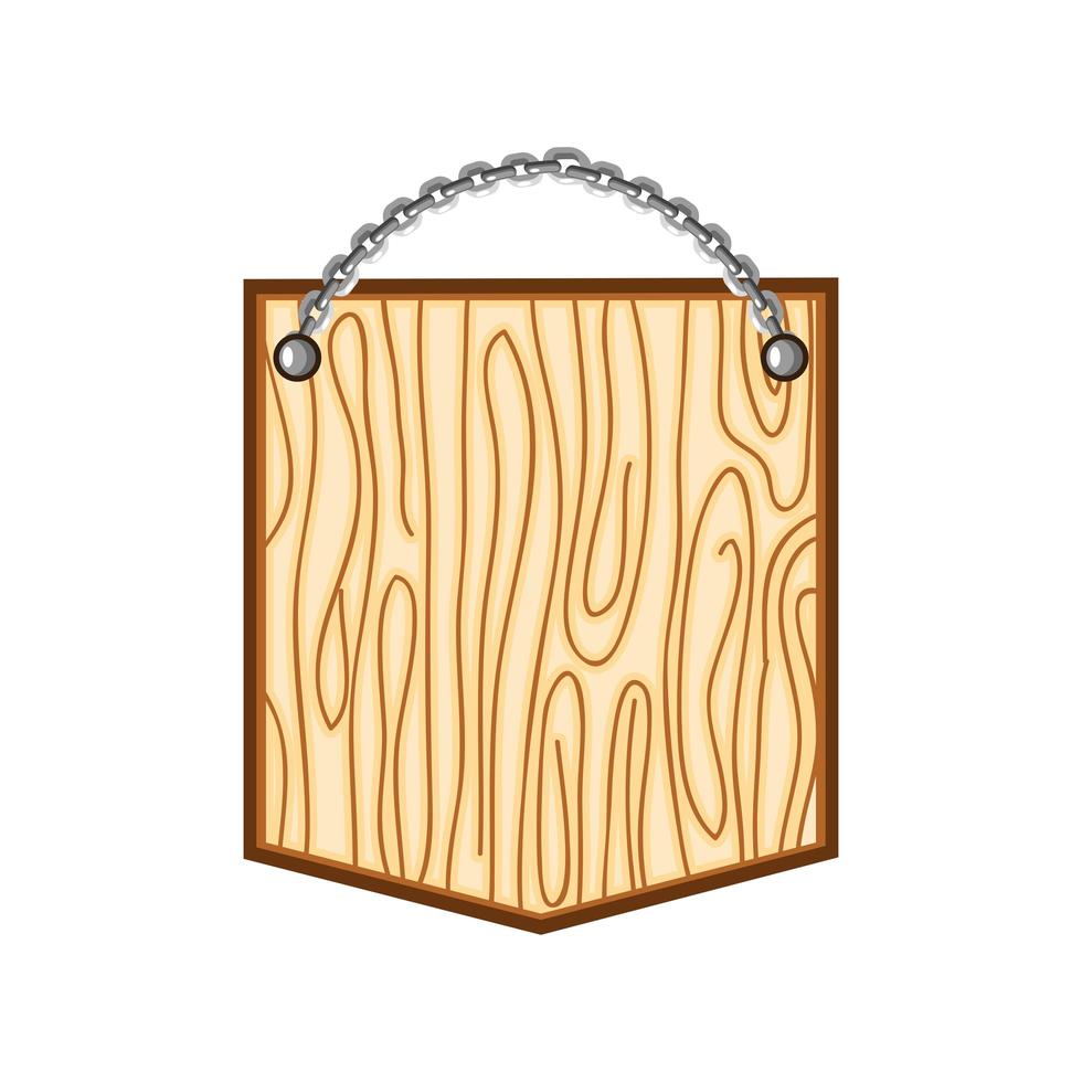 wooden shield chains vector