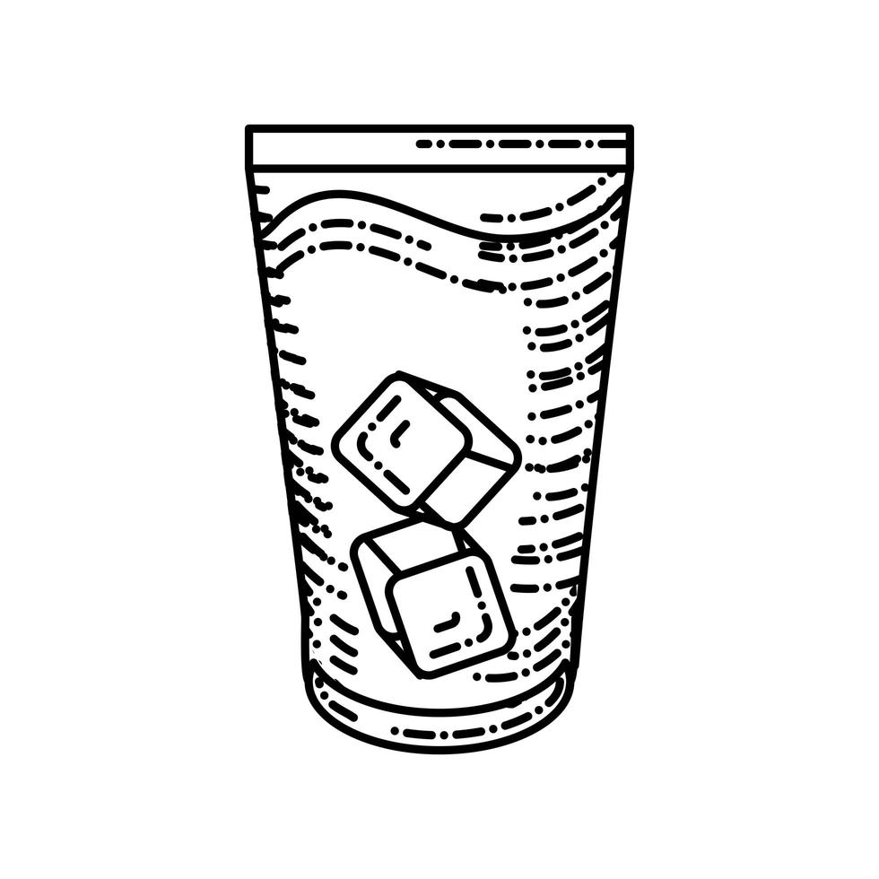 glass juice ice vector