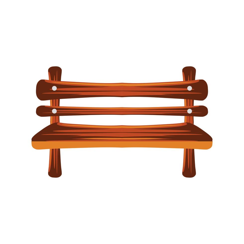 wooden bench furniture vector