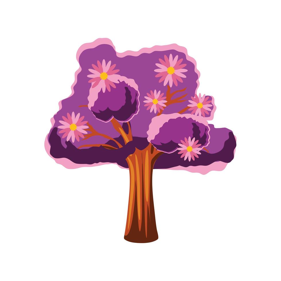 árbol flores primavera vector