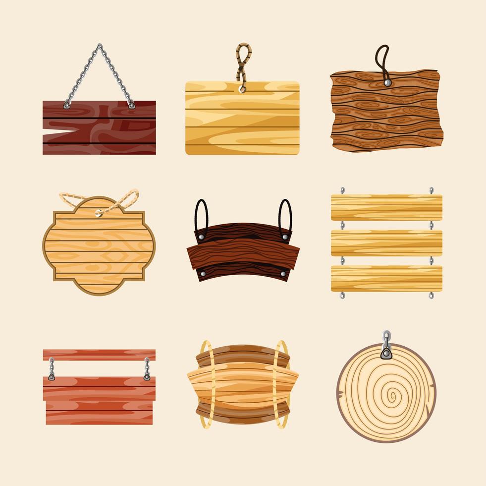 wooden sign boards vector