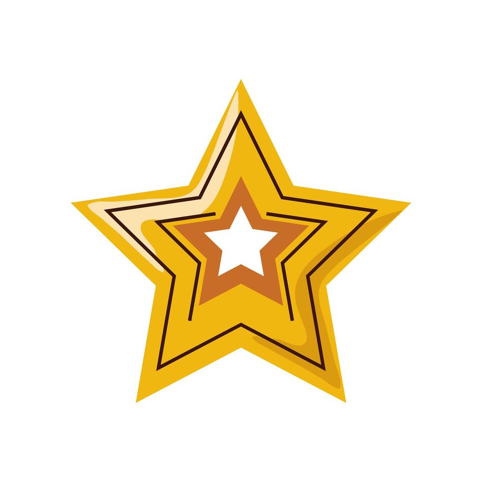 gold star decoration ornament cartoon isolated style vector