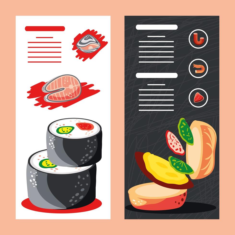 food menu restaurant vector
